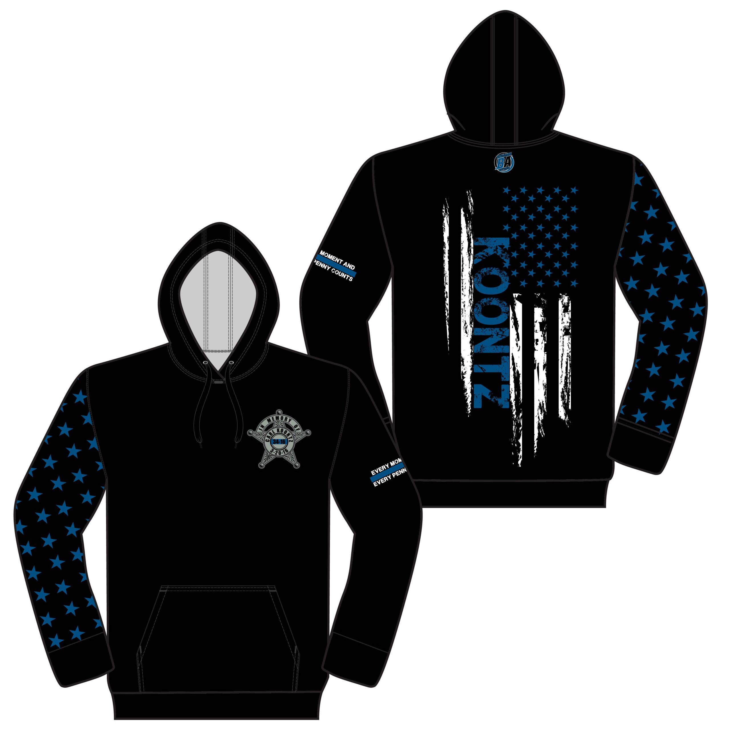 Deputy Koontz Memorial Full Sublimation Adult Performance Hooded Sweatshirt