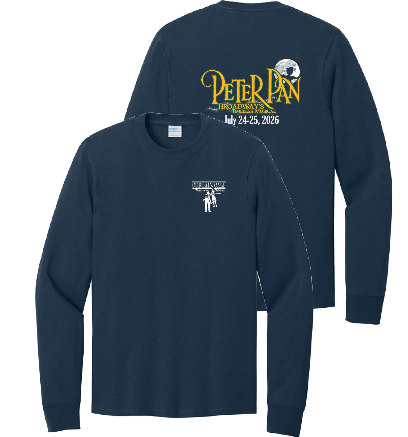 Port & Company® Youth Long Sleeve Core Cotton Tee - Peter Pan - Image 2